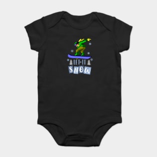 Let It Snow Snowboarder Baby Bodysuit